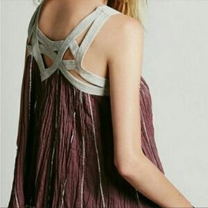 Free People Strappy Top ( Latticed Lurex) in Mauve